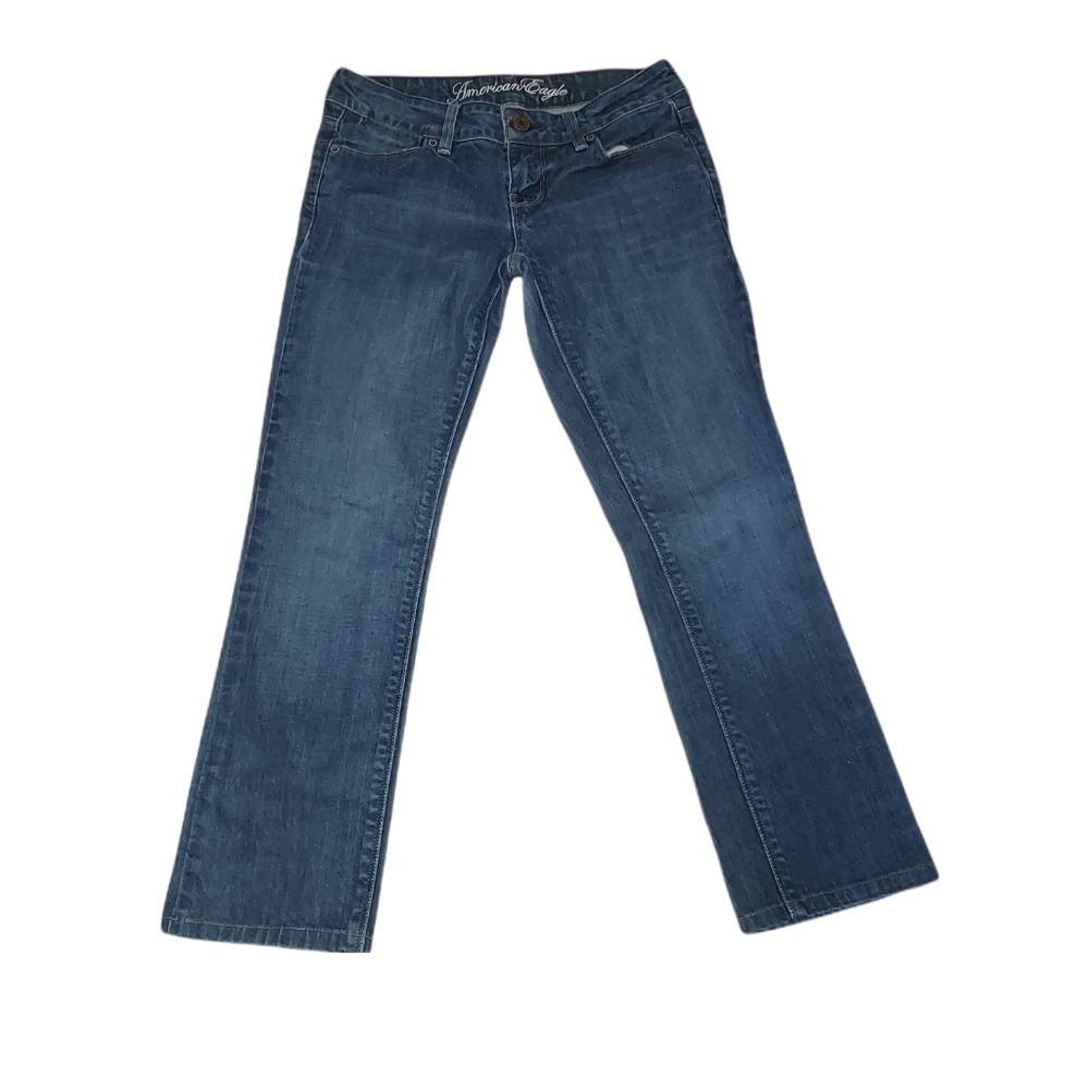American Eagle Outfitters Women’s Size 2 Short Straight Leg Jeans Blue Denim